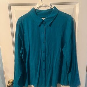 🦋 Christopher & Banks Teal Button-Down Women's Shirt